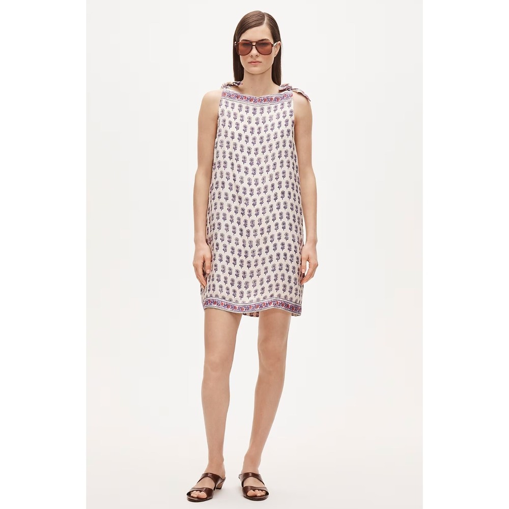 J.Crew | NWT Sadie Mini Dress Lilac Block Print Shoulder Ties | Sz XS
